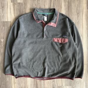 Vintage Patagonia Synchilla Snap-T Fleece Pullover Size XL Gray Sweater